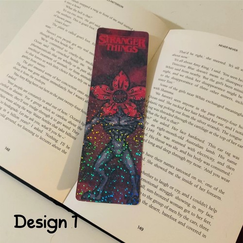Stranger Things Bookmark Gift Handmade Holograph Original Artwork Choose Design - Imagen 1 de 11