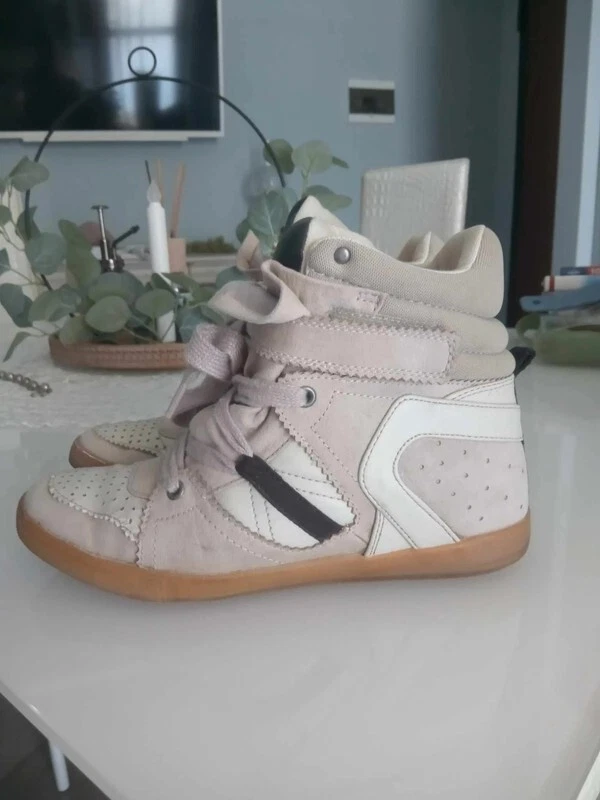 Sneakers scarpe da ginnastica con zeppa interna rialzo bianche beige nere sporti - Immagine 4 di 4