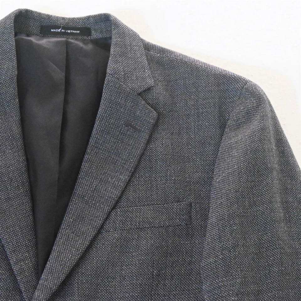 Kenneth Cole 40S Gris Ojo de Pájaro Lana Elastizada Para Hombres Blazer Traje Chaqueta Abrigo Deportivo Foto 2 de 4