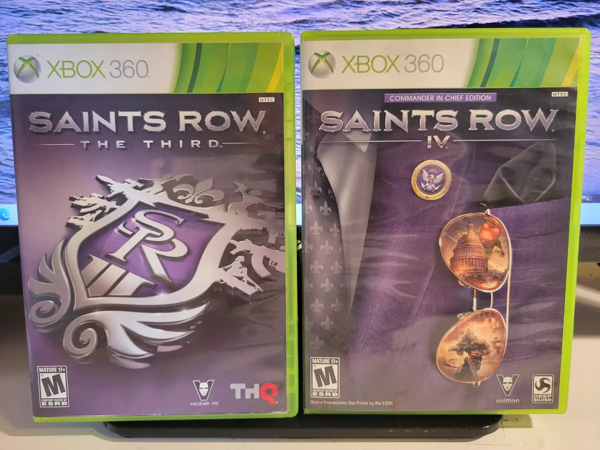 Saints Row: The Third (Microsoft Xbox 360, 2011) + Saints row 4 - Lot of 2  games 752919553176