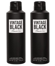 PACK OF 2 VINTAGE BLACK by Kenneth Cole for Men All Over Body Spray 6 oz 170 g