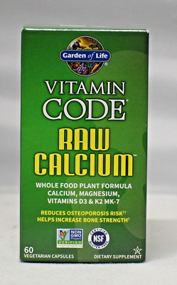 Close Dated - Garden Of Life Raw Calcium 60 Capsules Vitamin Code 04/2026