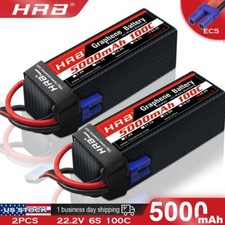 2pcs Graphe 22.2V 6S 5000mAh LiPo Battery EC5 for RC Car Helicopter Airplane