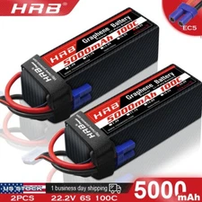 2pcs Graphe 22.2V 6S 5000mAh LiPo Battery EC5 for RC Car Helicopter Airplane