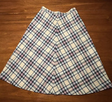 Vtg A-Line Midi Skirt Plaid Wool Blend Sz 14 Runs Small Japan Academia riding