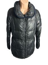 Womens Geox Respira Black Parka Premium Down Filled Puffer Jacket Size Uk 8 £195