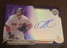 2016 TOPPS TRIBUTE DUSTIN PEDROIA PURPLE AUTO AUTOGRAPH 35/50 RED SOX 👍