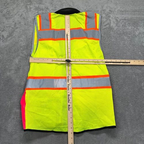 Shine Bright Safety Vest Yellow Red Type R Class 2 Pockets Mens XS image 6