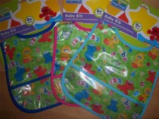 New Sesame Street Sesame Beginnings Baby Bib 0 Months, Dark,Light Blue, or Pink