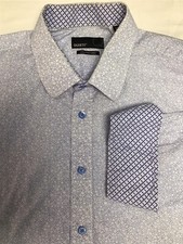 QUIETI Men  s Dress Shirt Sz XL Long-Sleeve Button Front Flip-Cuff Cotton