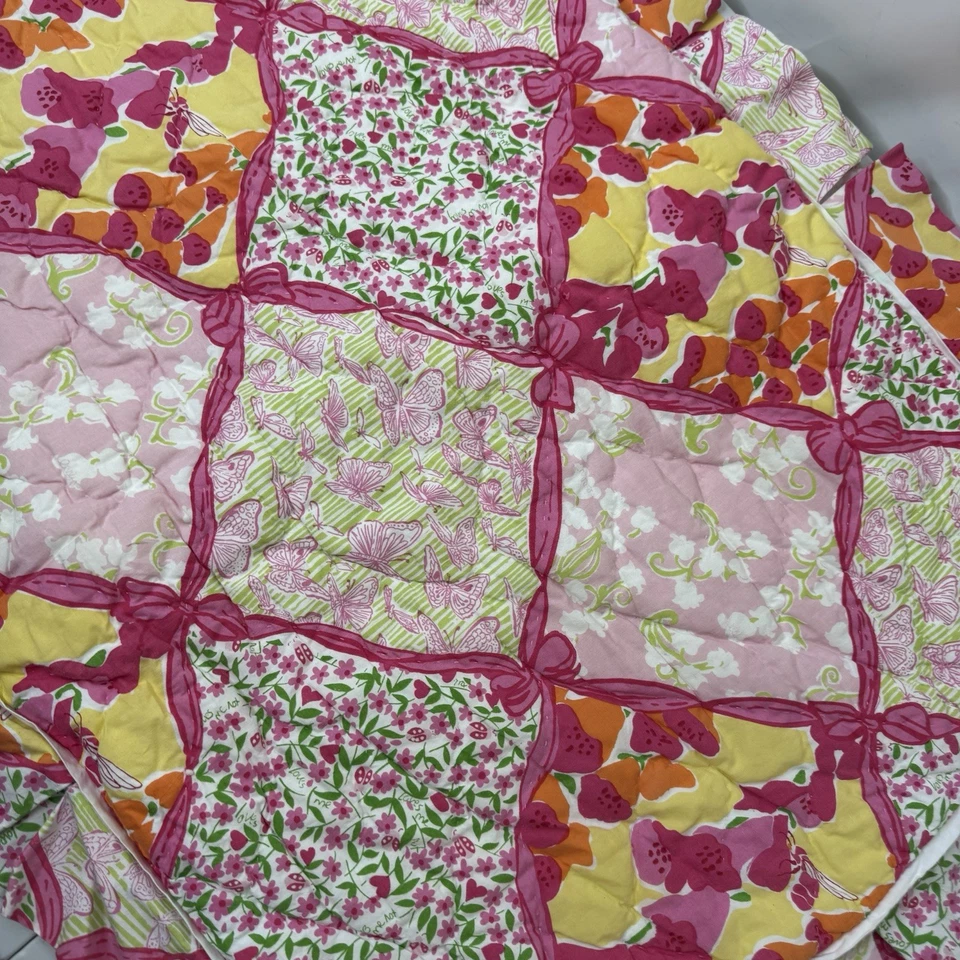 Lilly Pulitzer гранат Hill лоскутное одеяло цветочный подушка Sham Lilly Of The Valley 20 X 27 - Изображение 3 из 4