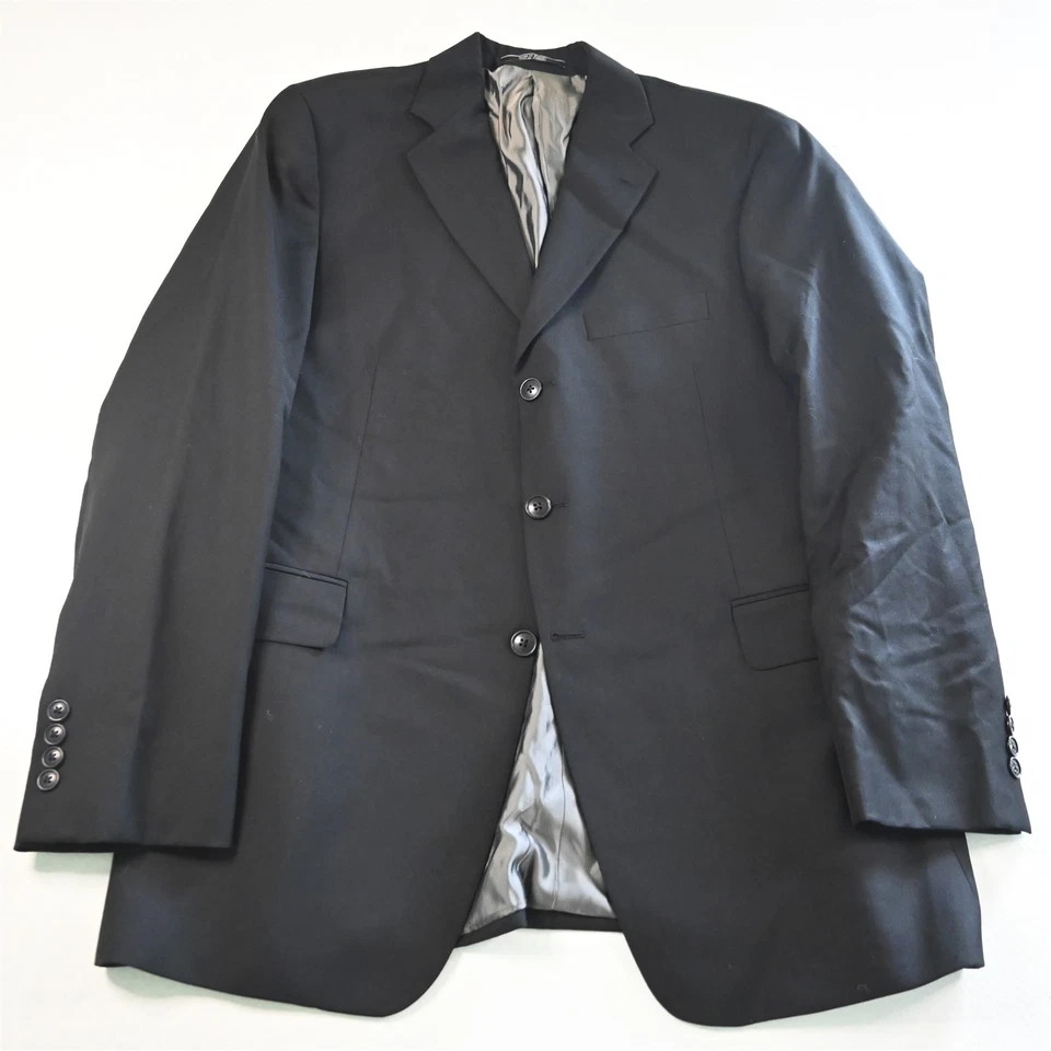 Arnold Brant 42R 34x30 Black Wool Cashmere Mens Jacket Pants Suit - Image 2 of 4