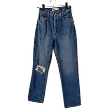 Abercrombie  Fitch Ankle Straight Ultra High Rise Curve Love Jeans Sz 25 / 0
