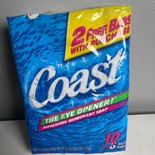 Coast The Eye Opener Refreshing Deodorant Soap 10 Bath Bars 4.5oz Ea 45oz Total