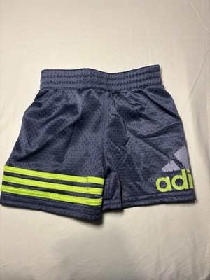 adidas Gray Neon Green Mesh Shorts 3M Unisex Baby & Toddler 100% Polyester