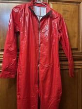 Red Shiny Bodysuit Costume 3XL Full Zip Jumpsuit Halloween Cosplay