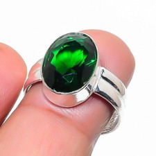 Green Peridot Gemstone Handmade 925 Sterling Silver All Size Ring For Gift