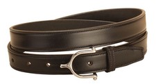 Tory Leather Mens 1" Spur Buckle Leather Belt Black/ Nickel Buckle Size 24 - 42