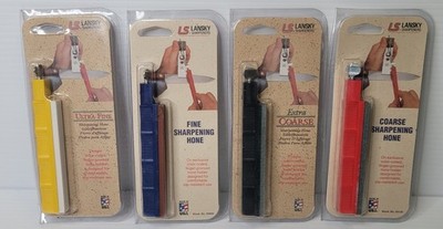 4 Lansky Sharpening Hone Knife Sharpener Stones Ultra & Extra Fine & Coarse NEW