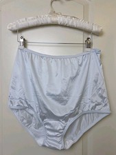 Vtg 1980s Dixie Belle Scallop Trim Full Brief Panty Blue Nylon Pillow Tab 10 L