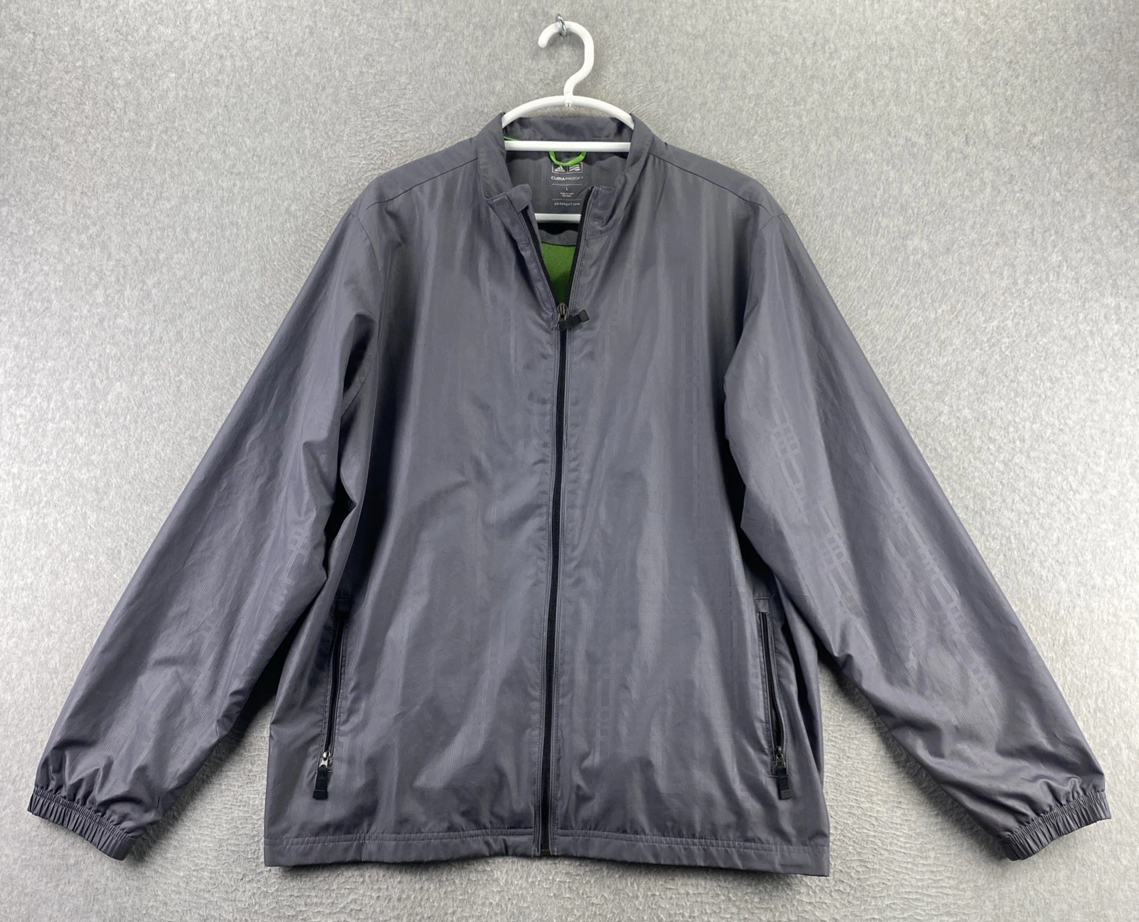 Adidas Golf L Gray Climaproof Full Zip Jacket Long Sleeve Windbreaker