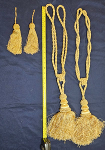 Vintage Pair Tieback Tassels Curtain Drape Gold AND 2 Gold Tassels