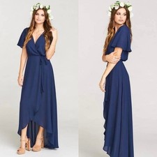 Show Me Your MuMu Sophia Wrap Dress in Navy
