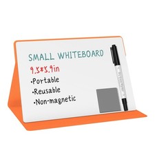 Portable Small White Board,Reusable Dry Erase Board with Stand,Desktop Whiteb...
