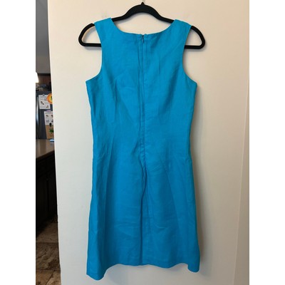 Saint Tropez West Vintage 100% Linen Shift Dress Teal Blue Sleeveless Size  10 | eBay