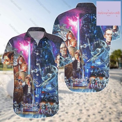 Star Wars Button Shirt, Star Wars Hawaiian Shirt, Star Wars Shirt, Star Wars Mov