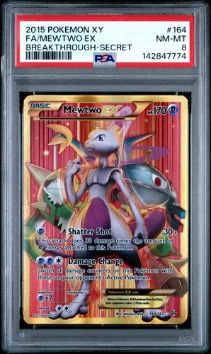 MEWTWO EX 164/162 PSA 8 SECRET BREAKTHROUGH POKEMON ENGLISH