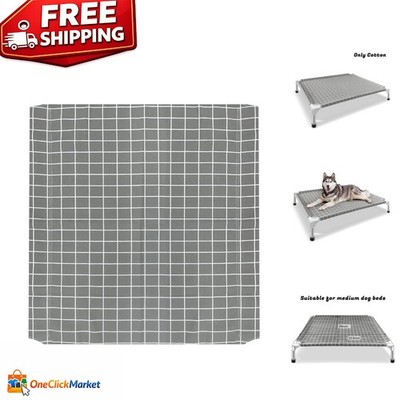 Durable Elevated Dog Bed - Gray Cotton Cot for Medium Breeds, Indoor & Outdoor