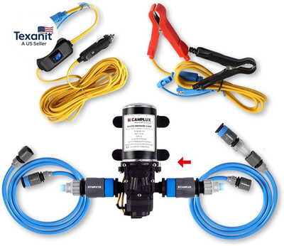 12V Water Pump Kit, 1.6 GPM 65 PSI High Pressure Pump for Caravan RV Boat Gas Ho