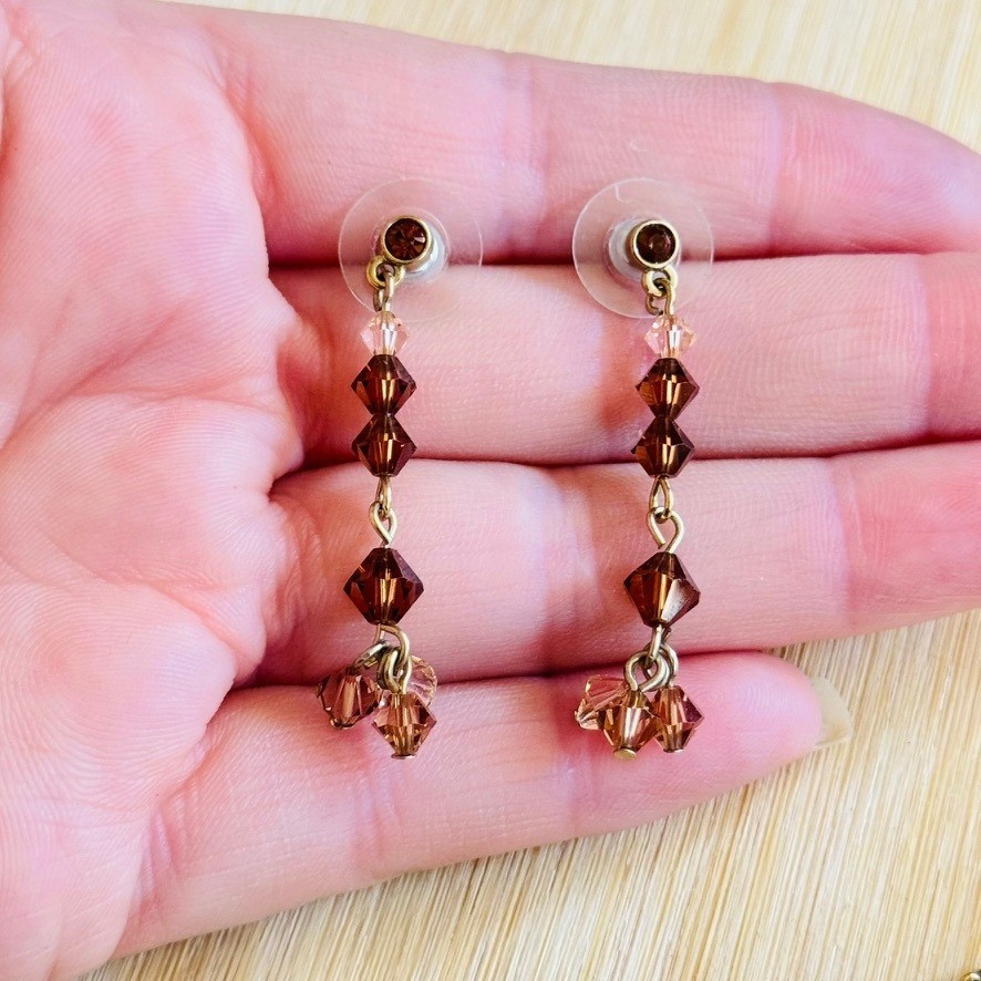 Givenchy Logo Earrings Necklace Bracelet Matching set lot Crystal jeweled gold thumbnail 5