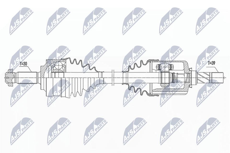 NTY NPW-ME-150 Drive Shaft Front Axle Left For Mercedes-Benz