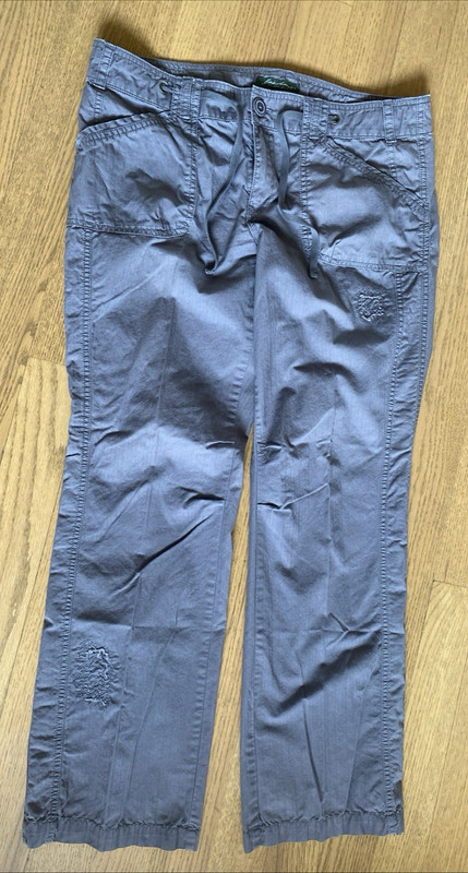 Eddie Bauer Women's Gray Cotton Cargo Hiking Pants, size 14