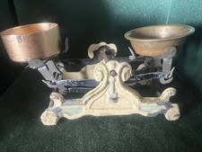 🔴 BILANCIA bilancino espositivo miniatura ghisa e smalti ULTRA RARA antica