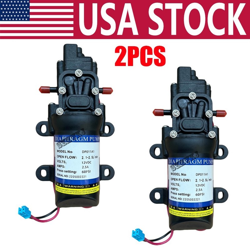 2X Electrical small Diaphragm Pump 60PSI DC12V Booster Water Pump Auto Switch DO