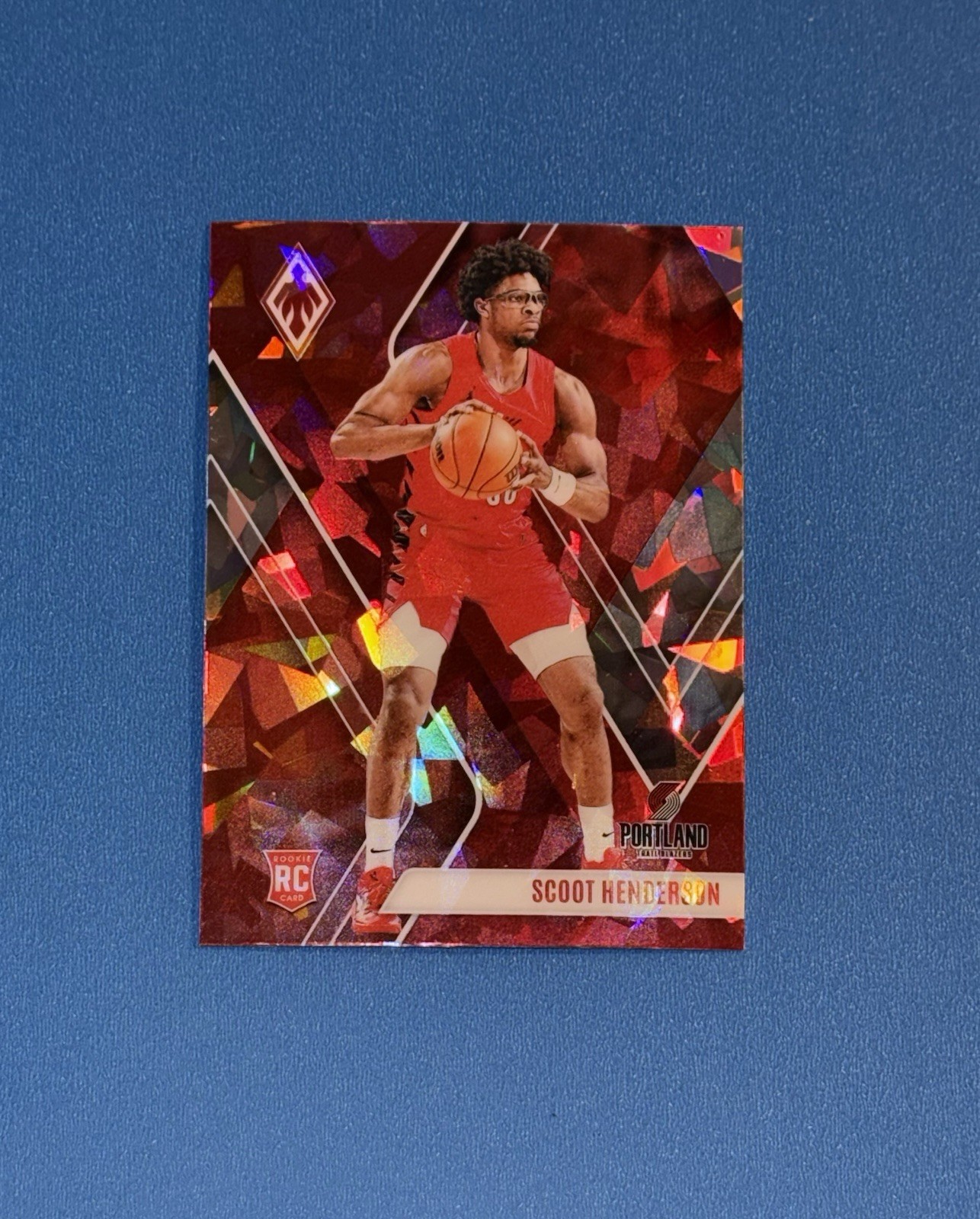 2023-24 Panini Phoenix Red Cracked Ice Scoot Henderson RC Rookie Card #298