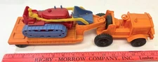 Hubley Kiddie Toy No 2 Truck w/ No 60 Trailer & very RARE Bulldozer Set Vintage!