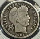 1901 Barber Dime, 90% Silver, Very Nice, Low Mintage! 🔥