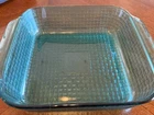 Vintage Pyrex Peacock Teal Basketweave 2 Quart Baking Dish 8"x8"x2" Made in USA