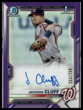 2021 Bowman #PAPR-JC Jackson Cluff Prospect Autographs Purple #/250 1st