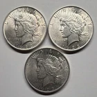 Lot of 3 $1 1923 Peace Silver Dollars 0.900 Philadelphia Business Strike