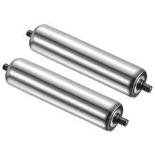 2pcs 2"x10" Stainless Steel Gravity Conveyor Roller Transmission Galvanized End