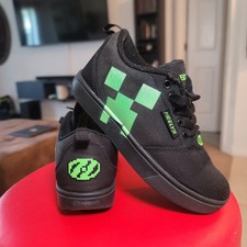 Minecraft Heely's Youth Size 2 Shoes Black Green With Incerts For Walking