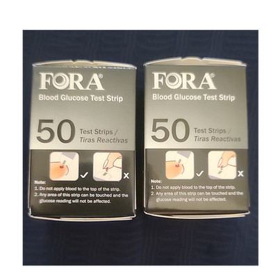 Lot #2 FORA Glucose Blood Test Strips No Coding Premium V10/V30 2 Boxes 50 Each