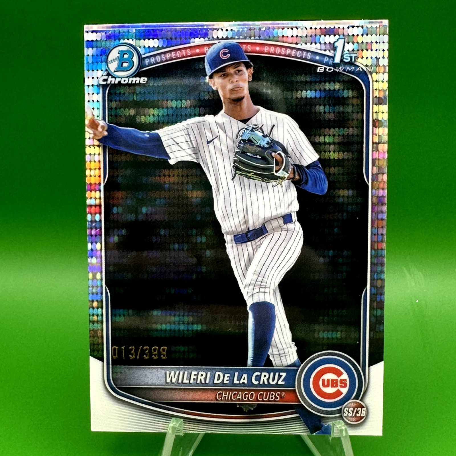 2025 Bowman Chrome 1st Wilfri De La Cruz Cubs Pulsar /399