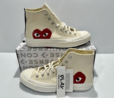 Converse Chuck Taylor Hi x CDG Comme Des Garcons PLAY White (150205C) Size 10
