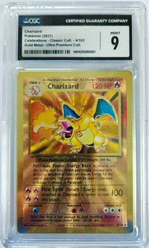 Charizard #4/102 Pokemon Celebrations Gold Metal Ultra Premium Collection CGC 9